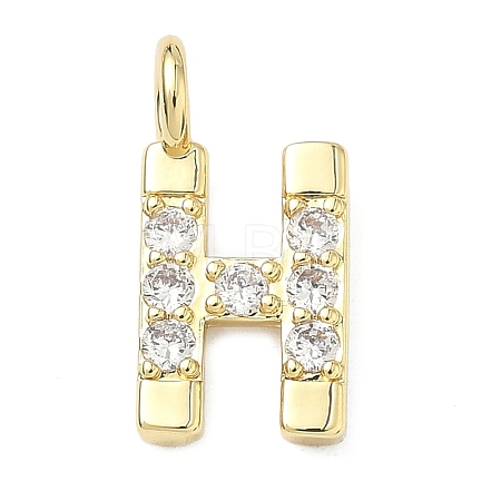 Brass Micro Pave Clear Cubic Zirconia Pendants KK-I476-01G-H-1