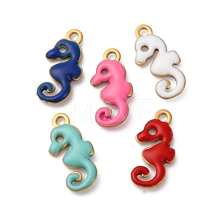 304 Stainless Steel Enamel Charms X-STAS-Q363-14G-G-1