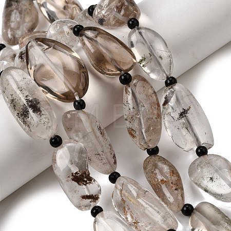 Natural Lodolite Quartz Beads Strands G-F820-M01-03-1