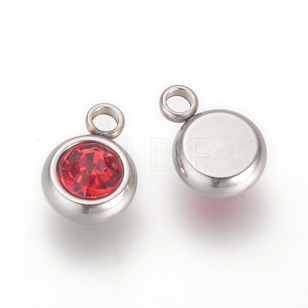 201 Stainless Steel Rhinestone Charms X-STAS-S068-07-1