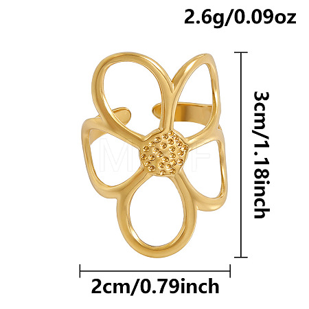 304 Stainless Steel Cuff Open Rings for Women QR2883-2-1