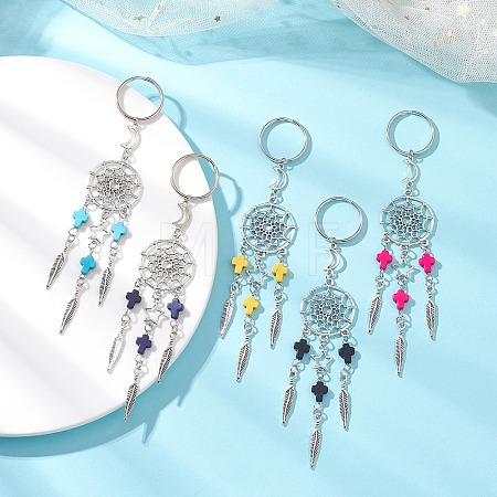 Alloy & Synthetic Turquoise Keychains KEYC-JKC01458-1