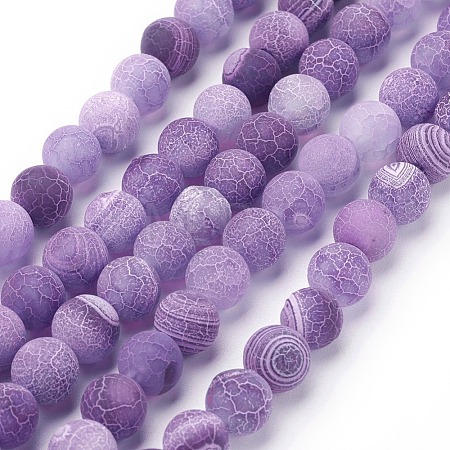 Natural Crackle Agate Beads Strands G-G055-8mm-8-1