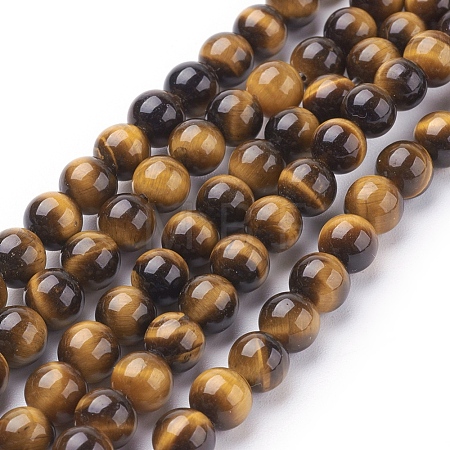 Natural Tiger Eye Beads Strands G-G099-6mm-4-1