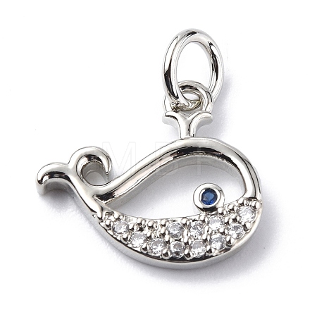 Brass Micro Pave Cubic Zirconia Charms ZIRC-F131-13P-1