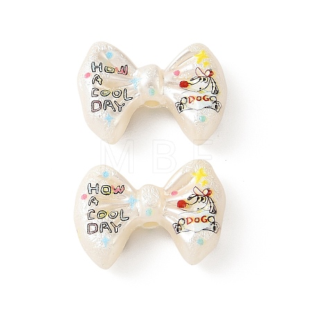 Printed Opaque Acrylic Beads OACR-B054-01U-1