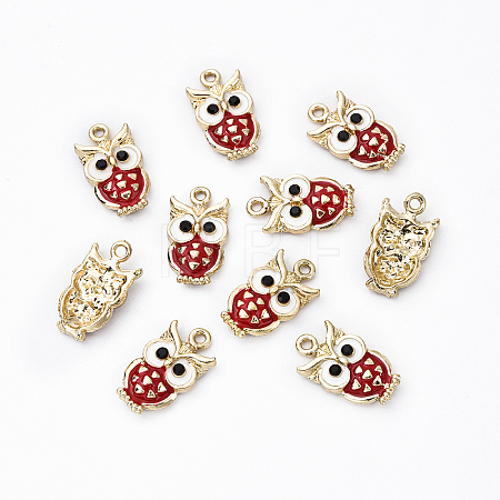 10Pcs Alloy Enamel Pendants ENAM-YW0004-58B-1