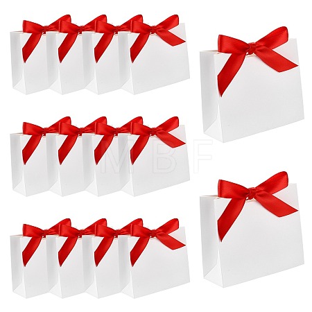 White Cardboard Paper Wedding Candy Boxes with Ribbon CON-FZC0002-002D-1