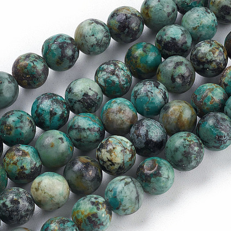 Natural African Turquoise(Jasper) Beads Strands X-TURQ-G037-8mm-1