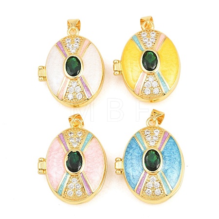 Brass Locket Pendants KK-D232-12G-01-1