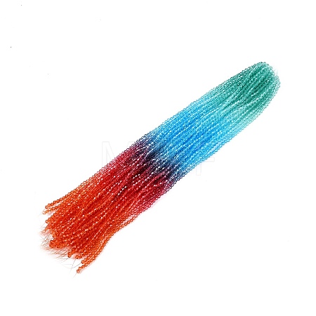 Gradient Color Baking Paint Glass Bead Strands DGLA-A039-T6mm-A017-1