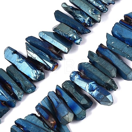Spray Painted Electroplate Natural Quartz Crystal Points Beads Strands G-Q610-02B-1