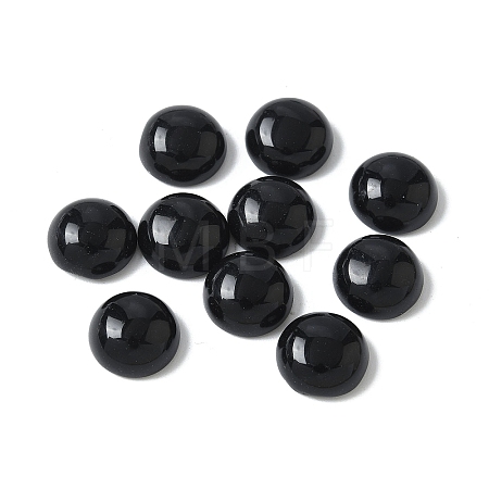 Natural Black Onyx(Dyed and Heated) Cabochons G-Z075-06D-1