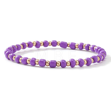 Plastic & Brass Beaded Stretch Bracelet for Women JP1152-4-1