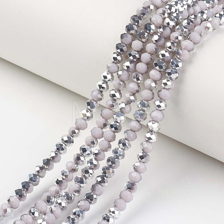 Electroplate Opaque Glass Beads Strands EGLA-A034-P6mm-M10-1