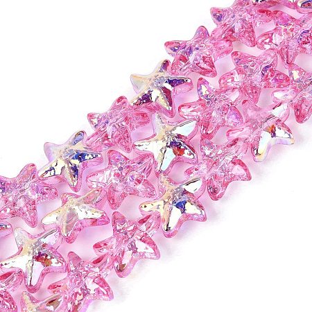 Electroplate Transparent Glass Beads Strands LS-EGLA-Q136-01A-13-1