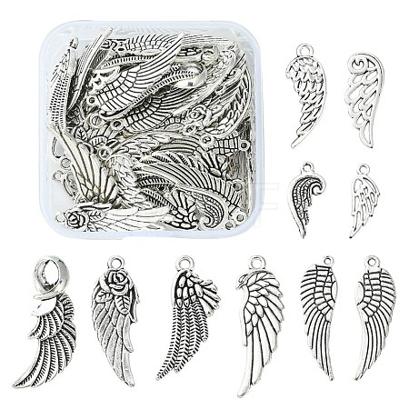 50Pcs 10 Styles Tibetan Style Alloy Pendants FIND-YW0003-39-1