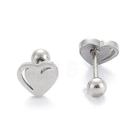 Tarnish Resistant 201 Stainless Steel Barbell Cartilage Earrings EJEW-R147-38-1