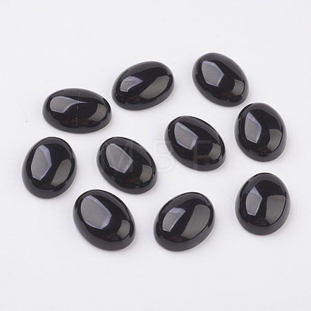 Natural Obsidian Flat Back Cabochons G-G741-18x25mm-20-1