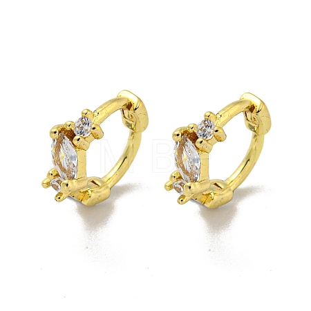 Brass Micro Pave Cubic Zirconia Hoop Earring EJEW-C088-01H-G-1