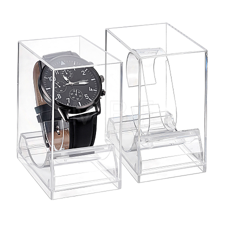 2Pcs Plastic Single Watch Display Cases CON-PH0003-56-1