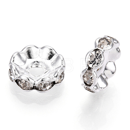 Brass Grade A Crystal Rhinestone Spacer Beads RB-A006-10MM-S-1