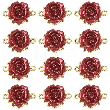 12Pcs Valentine's Day Rose Flower Alloy Links Connectors FIND-FS0004-87-1