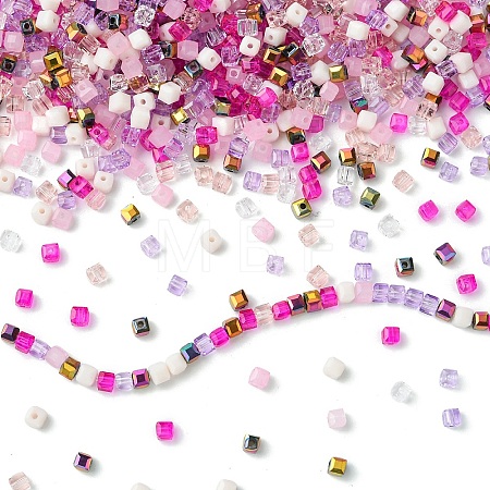 500Pcs Cube Glass Beads GLAA-YWC0005-01E-1