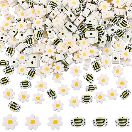 300Pcs 2 Styles Handmade Polymer Clay Beads CLAY-SC0002-95-1