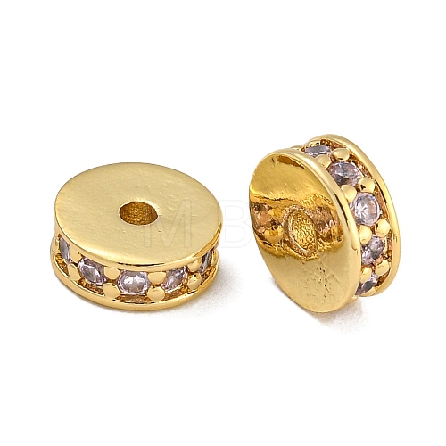 Rack Plating Brass Micro Pave Cubic Zirconia Beads KK-U030-27G-07-1