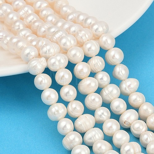 Natural Cultured Freshwater Pearl Beads Strands PEAR-I007-07X-07D-1