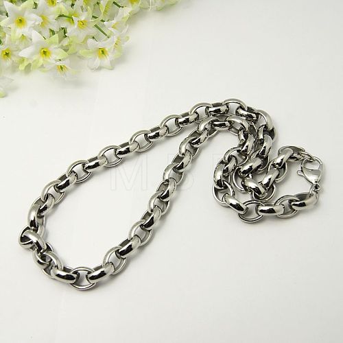 304 Stainless Steel Necklaces NJEW-C074-17-1