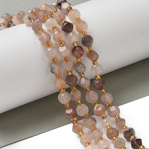 Natural Golden Silk Jade Beads Strands G-K387-A07-01-1