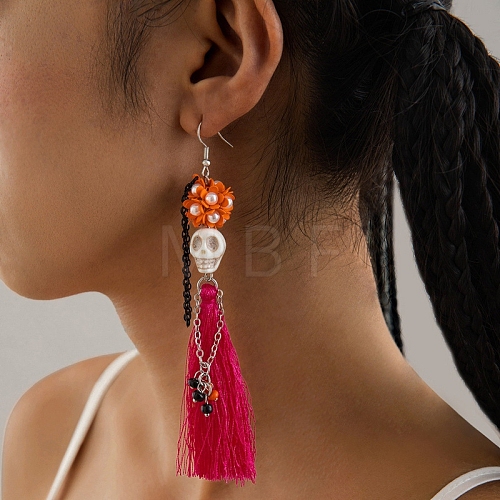 Halloween Alloy Tassel Dangle Earrings PW-WGEFF19-02-1