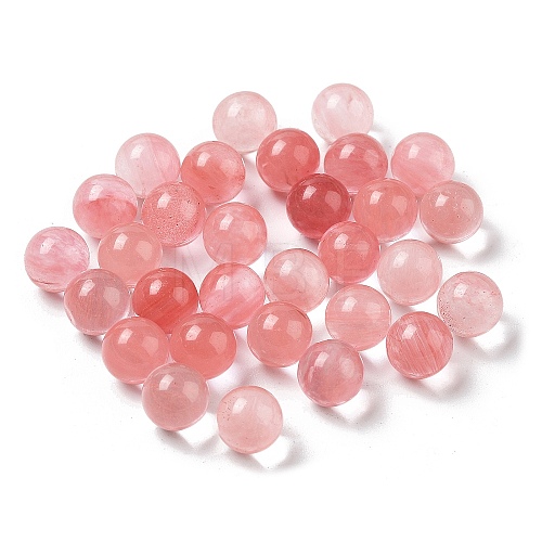 Cherry Quartz Glass Sphere Beads G-P520-17-1