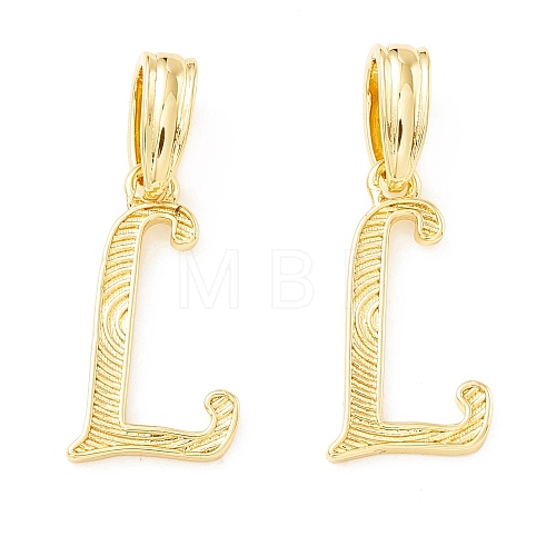 Rack Plating Eco-Friendly Brass Letter Pendants KK-K265-02G-L-1