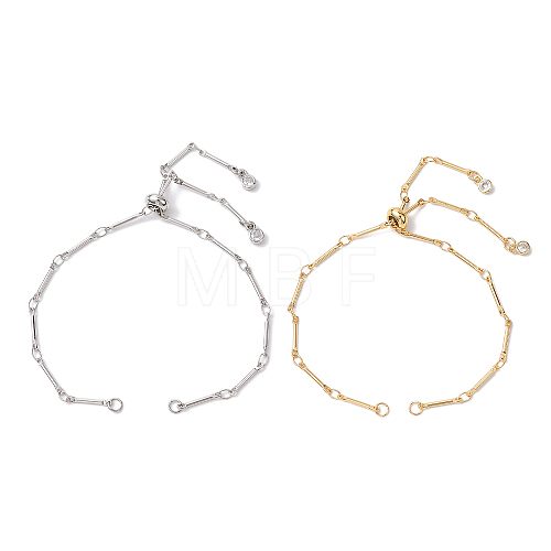 2Pcs 2 Colors Brass Slider Bracelet Makings AJEW-JB01255-1