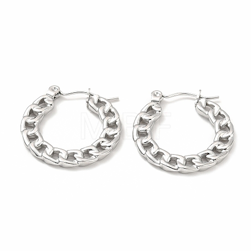 Non-Tarnish 304 Stainless Steel Curb Chain Shape Stud Earrings for Women EJEW-F283-02P-1