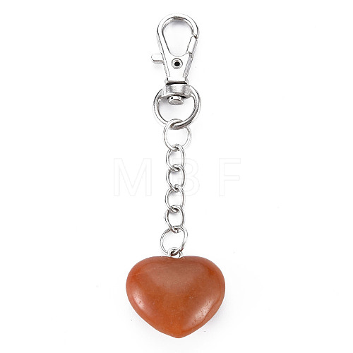 Natural Red Aventurine Keychain G-S299-133H-1