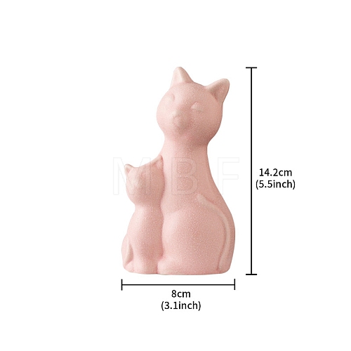 Double Cat Shape Porcelain Figurines Display Decorations PW-WGCA890-02-1