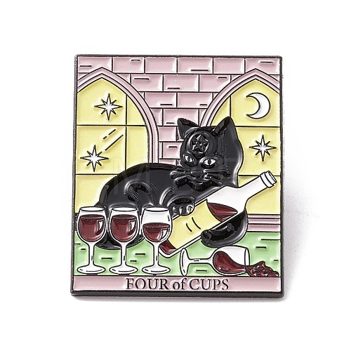 Four of Cups Word Enamel Pin JEWB-H007-16EB-1