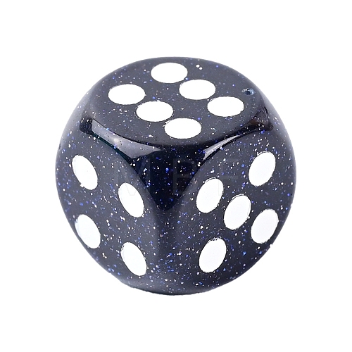 Synthetic Blue Goldstone Carved Dice Figurines PW-WGD9A2F-12-1