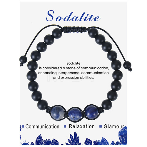 Natural Sodalite Beaded Bracelet with 8mm Matte Stone ZJ6492-17-1