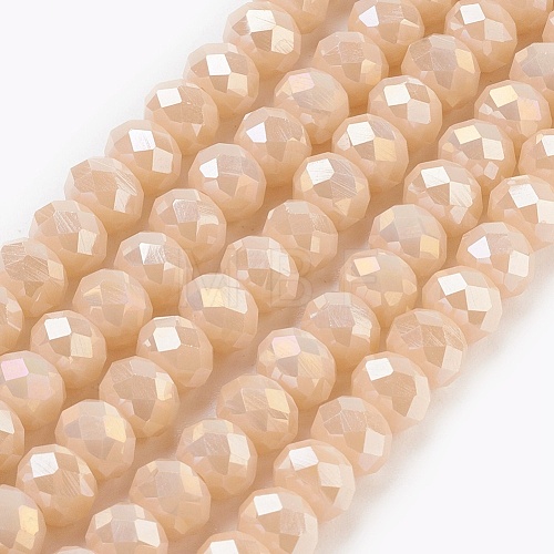 Electroplate Glass Beads Strands X-GLAA-K027-FR-B01-1