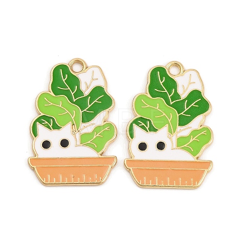 Plant & Animal Alloy Enamel Pendants FIND-N005-05A-G-1