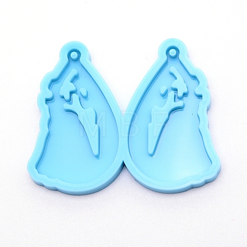 Teardrop with Lady Silicone Pendant Molds DIY-WH0175-58-1