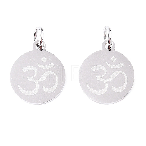 Non-Tarnish Chakra 201 Stainless Steel Charms STAS-T049-T680-1-1