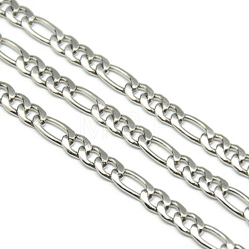 Stainless Steel Figaro Chains STAS-M032-45P-1mm-1