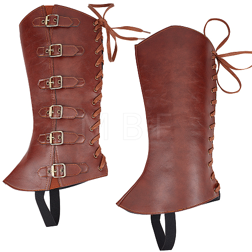 Imitation Leather & Iron Boot Cover AJEW-WH20005-20A-1