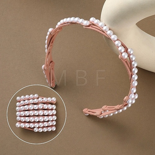 Plastic Pearl Portable Hair Bands for Girls Women PW-WGD2AF6-02-1